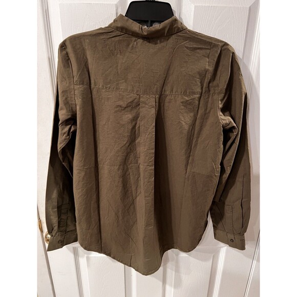 Serene Bohemian Shirt Womens Sz L Button Down Embroidered Floral Boho western - Picture 6 of 8